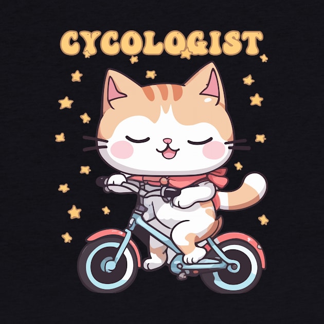 Cycologist Cat Riding Bike - Funny and Cute Biking Enthusiast by Rishirt